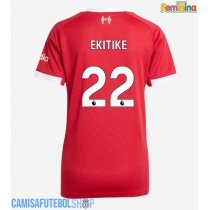 Camisa de time de futebol Liverpool Hugo Ekitike #22 Replicas 1º Equipamento Feminina 2025-26 Manga Curta